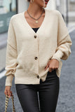 Button-Up Dropped Shoulder Cardigan - Trendsi
