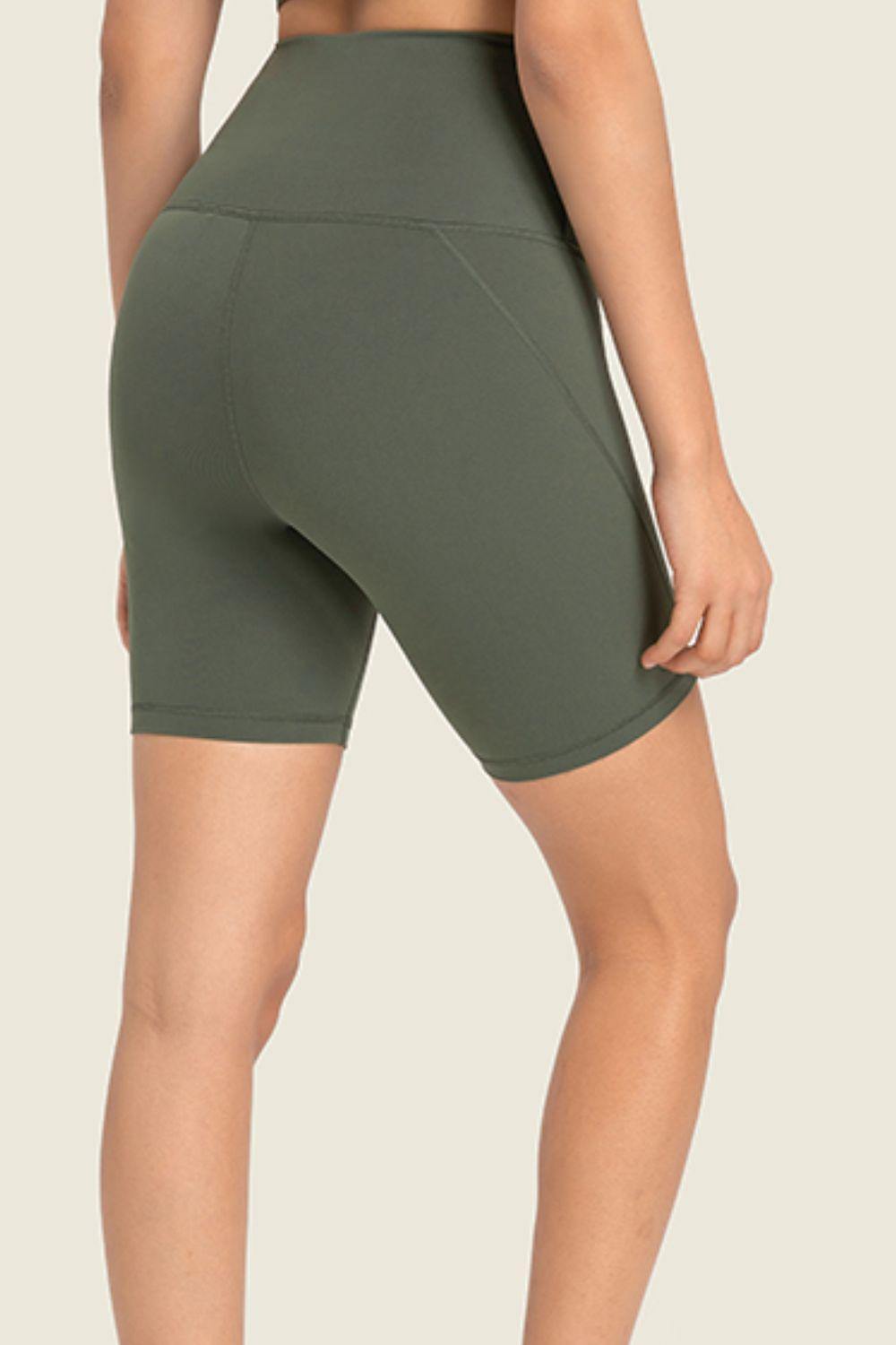 Seamless High Rise Wide Waistband Biker Shorts Flyclothing LLC