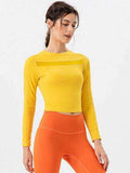 Round Neck Long Sleeve Active T-Shirt - Trendsi - Flyclothing LLC