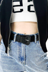 Glitter PU Leather Belt - Trendsi - Flyclothing LLC