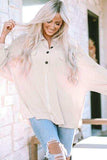 Collared Neck Half Button Long Sleeve Blouse - Trendsi - Flyclothing LLC
