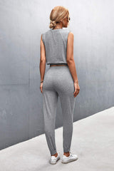 Sleeveless Top and Joggers Set - Trendsi - Flyclothing LLC