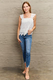 Lace Detail Square Neck Tank Top - Trendsi