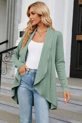 Open Front Long Sleeve Cardigan - Trendsi
