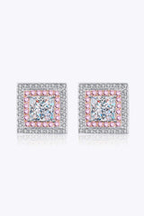 Moissanite Square Stud Earrings - Trendsi - Flyclothing LLC
