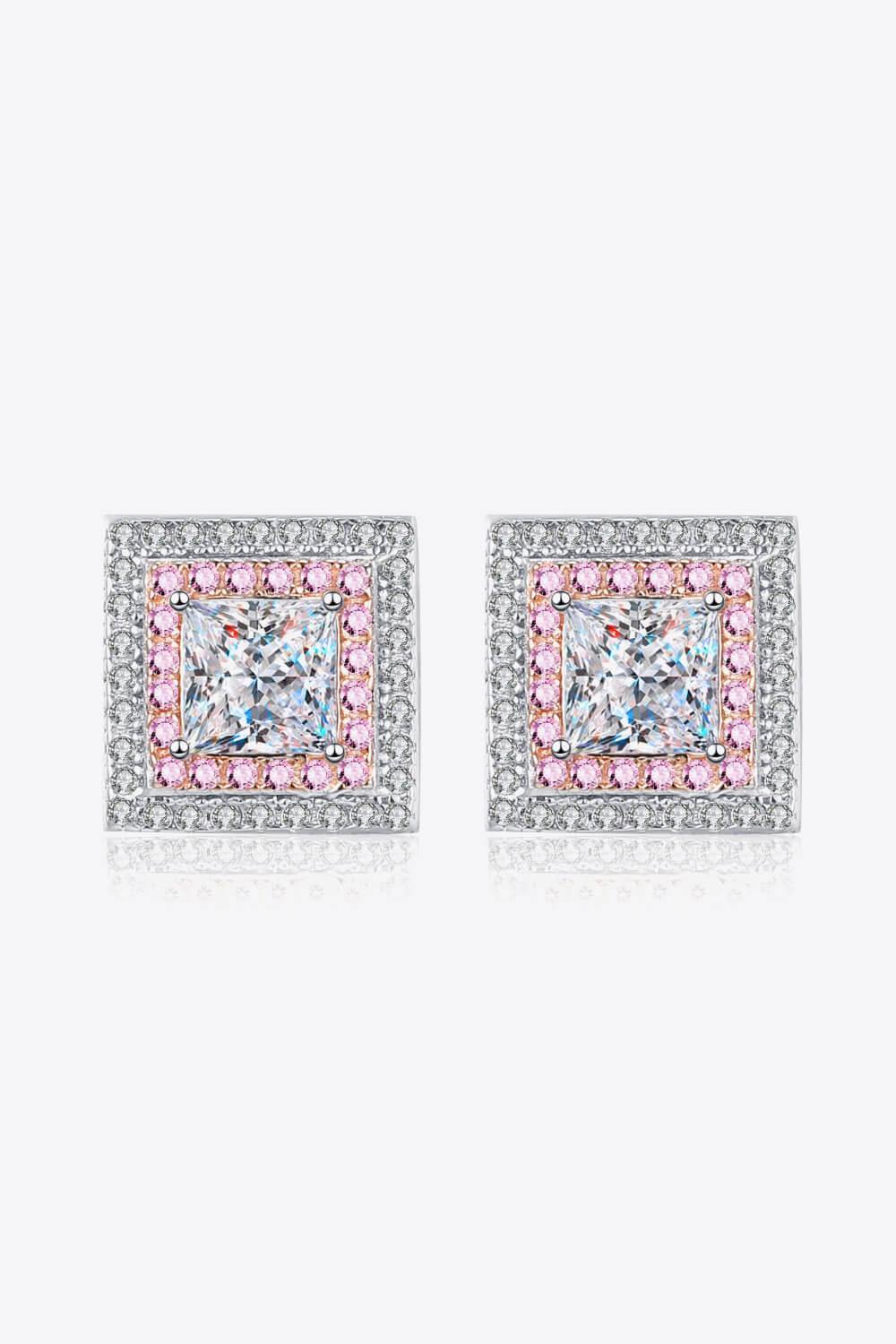 Moissanite Square Stud Earrings - Flyclothing LLC