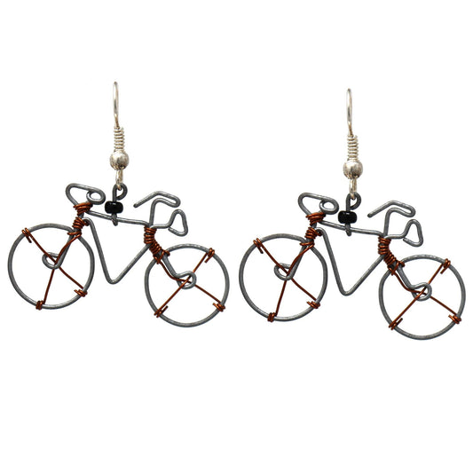 Recycled Wire Bicycle Earrings - Set of 10 - Flyclothing LLC