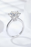 Platinum-Plated 5 Carat  Moissanite Solitaire Ring - Trendsi