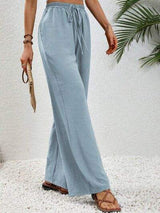 Wide Leg Drawstring Pants - Trendsi - Flyclothing LLC