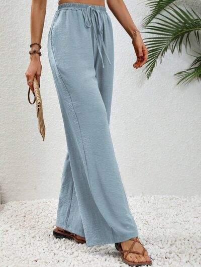 Wide Leg Drawstring Pants - Trendsi - Flyclothing LLC