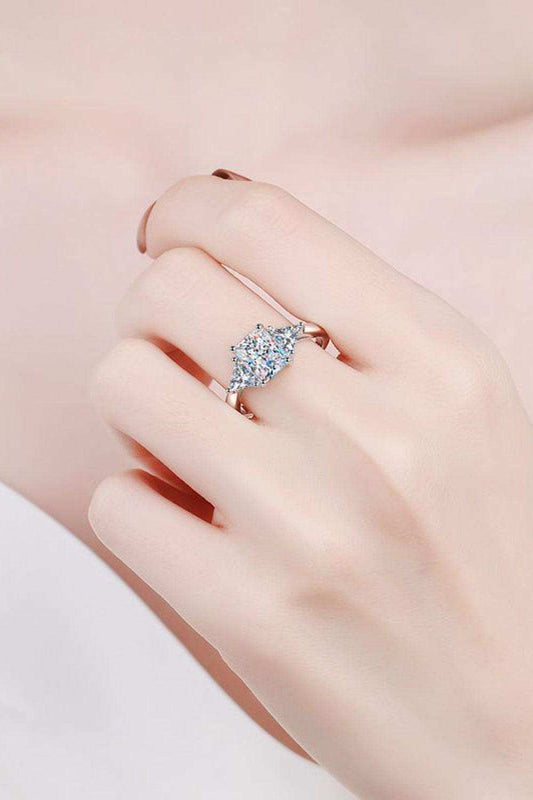 3 Carat Moissanite 925 Sterling Silver Rhodium-Plated Ring - Trendsi - Flyclothing LLC