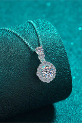 1 Carat Moissanite 925 Sterling Silver Necklace - Trendsi - Flyclothing LLC