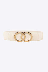 Zinc Alloy Buckle Elastic PU Belt - Trendsi - Flyclothing LLC