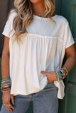 Frill Round Neck Short Sleeve T-Shirt - Trendsi - Flyclothing LLC