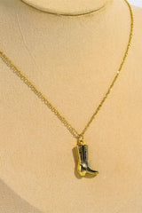 Cowboy Boot Pendant Stainless Steel Necklace - Trendsi - Flyclothing LLC