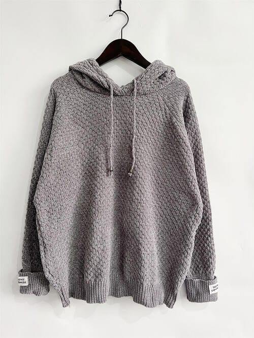 Drawstring Long Sleeve  Hooded Sweater - Trendsi