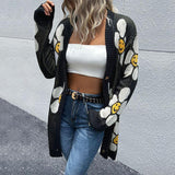 Floral Button Down Longline Cardigan - Trendsi