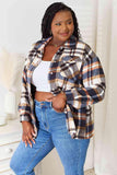 Double Take Plaid Button Front Shirt Jacket with Breast Pockets - Trendsi