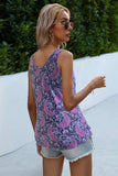 Printed Slit Scoop Neck Tank - Trendsi - Flyclothing LLC