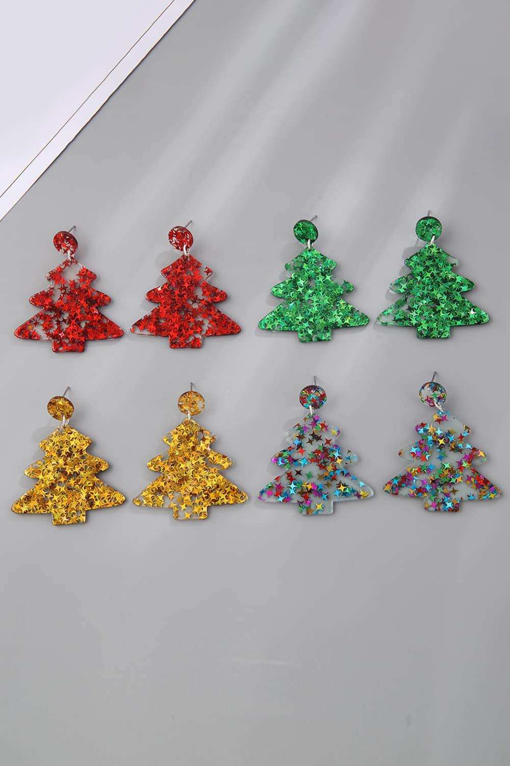 Christmas Tree Acrylic Earrings - Trendsi - Flyclothing LLC