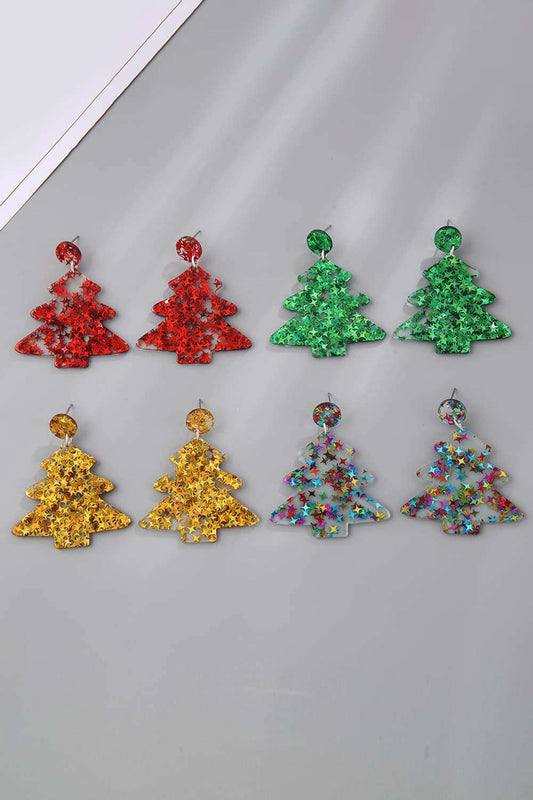 Christmas Tree Acrylic Earrings - Trendsi - Flyclothing LLC