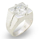 Alamode High-Polished 925 Sterling Silver Ring with AAA Grade CZ in Clear - Alamode