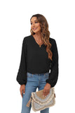 Swiss Dot Balloon Sleeve Blouse - Trendsi - Flyclothing LLC