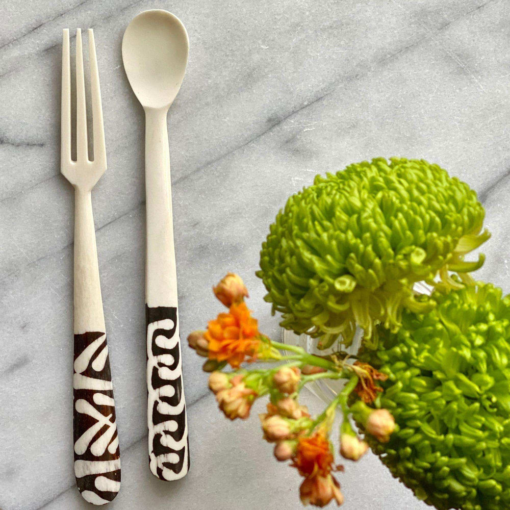 Long Batik Bone Appetizer Forks, Set of 2 - Jedando - Flyclothing LLC