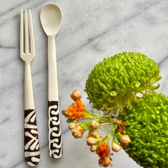 Long Batik Bone Appetizer Forks, Set of 2 - Jedando