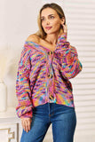 Woven Right V-Neck Long Sleeve Cardigan - Trendsi - Flyclothing LLC