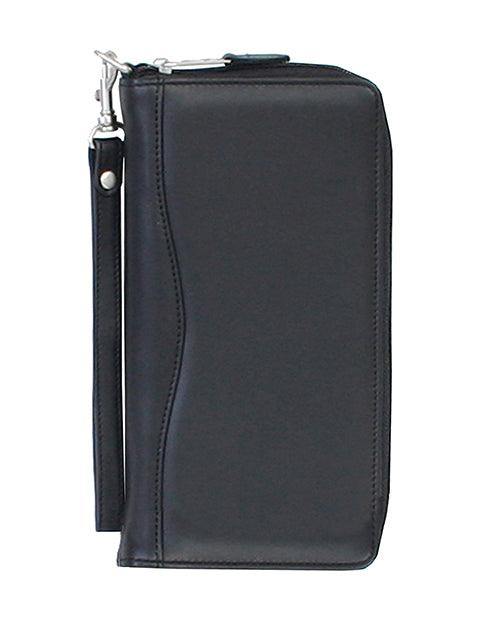 Scully BLACK TRAVEL WALLET WITH ZIPPER - Scully Leather