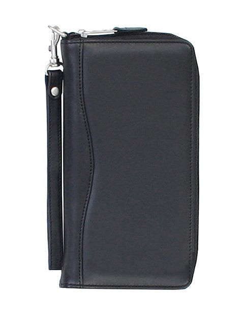 Scully BLACK TRAVEL WALLET WITH ZIPPER - Flyclothing LLC