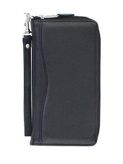 Scully BLACK TRAVEL WALLET WITH ZIPPER - Scully Leather