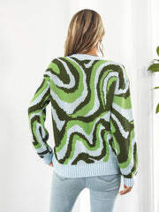 Round Neck Dropped Shoulder Sweater - Trendsi