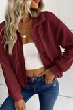 Zip-Up Sherpa Collared Neck Jacket with Pockets - Flyclothing LLC