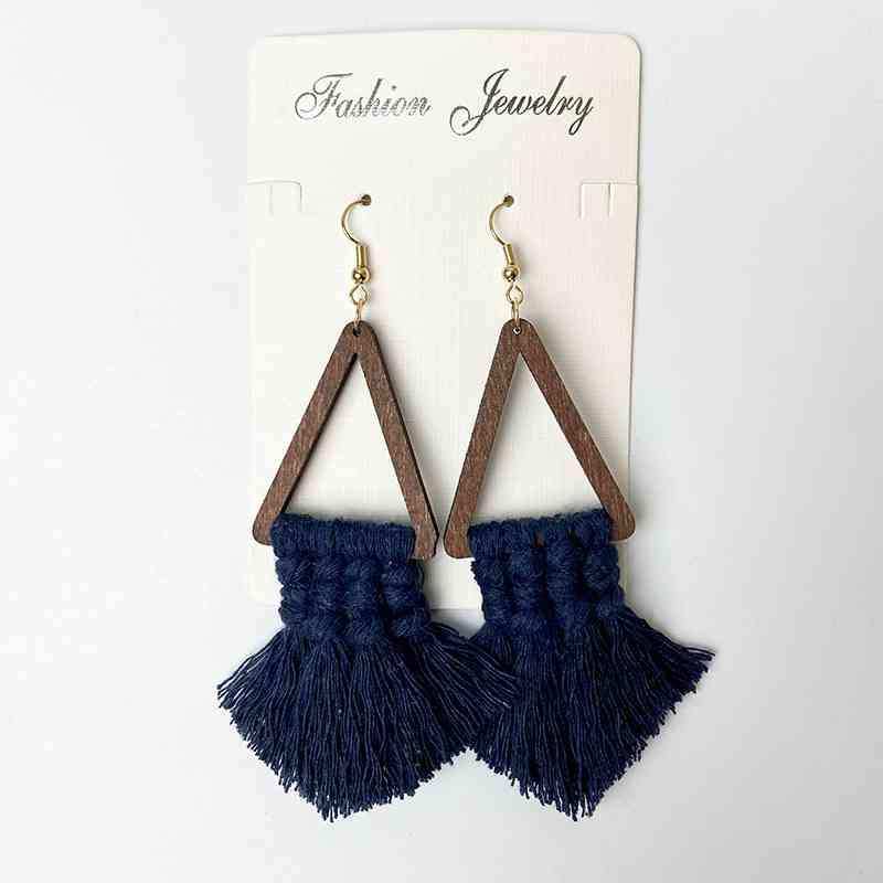 Tassel Detail Geometric Earrings - Trendsi - Flyclothing LLC