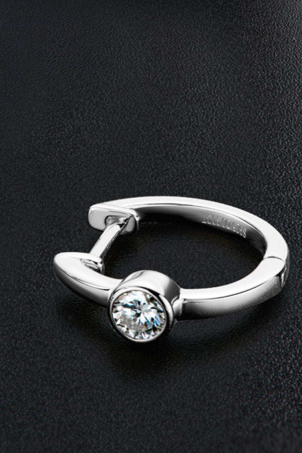 18k Gold-Plated Inlaid Moissanite Huggie Earrings - Trendsi - Flyclothing LLC