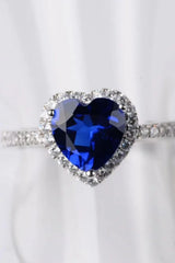2 Carat Moissanite Heart-Shaped Side Stone Ring - Trendsi - Flyclothing LLC