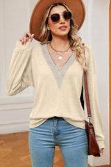 V-Neck Dropped Shoulder T-Shirt - Trendsi - Flyclothing LLC
