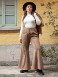Plus Size Pocketed Flare Pants - Trendsi - Flyclothing LLC