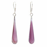 Pink Clam Shell Elongated Teardrop Earrings - Artisana