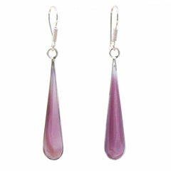 Pink Clam Shell Elongated Teardrop Earrings - Flyclothing LLC