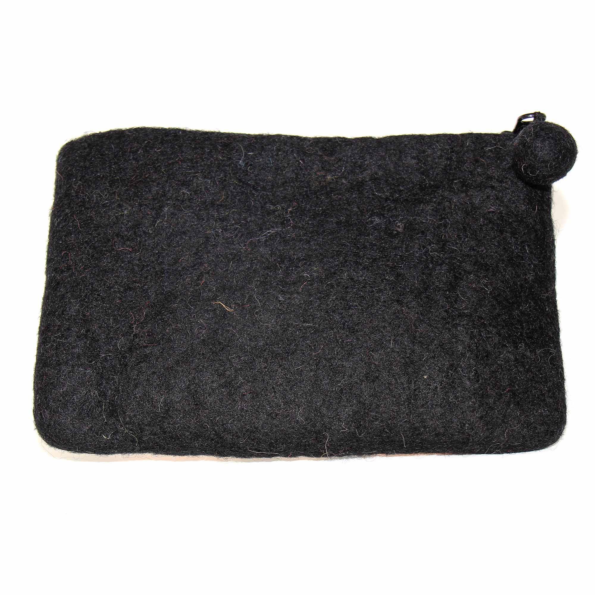 Hand Crafted Felt: White Cat Pouch - Global Groove Direct