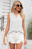 Texture V-Neck Sleeveless Top - Trendsi - Flyclothing LLC