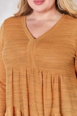 Hailey & Co Full Size V-Neck Flounce Sleeve Blouse - Trendsi
