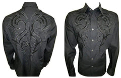 House of Lords Black Tribal Rhinestone Shirt - House of Lords Clothing