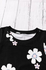 Printed Side Slit Round Neck Tank - Trendsi - Flyclothing LLC