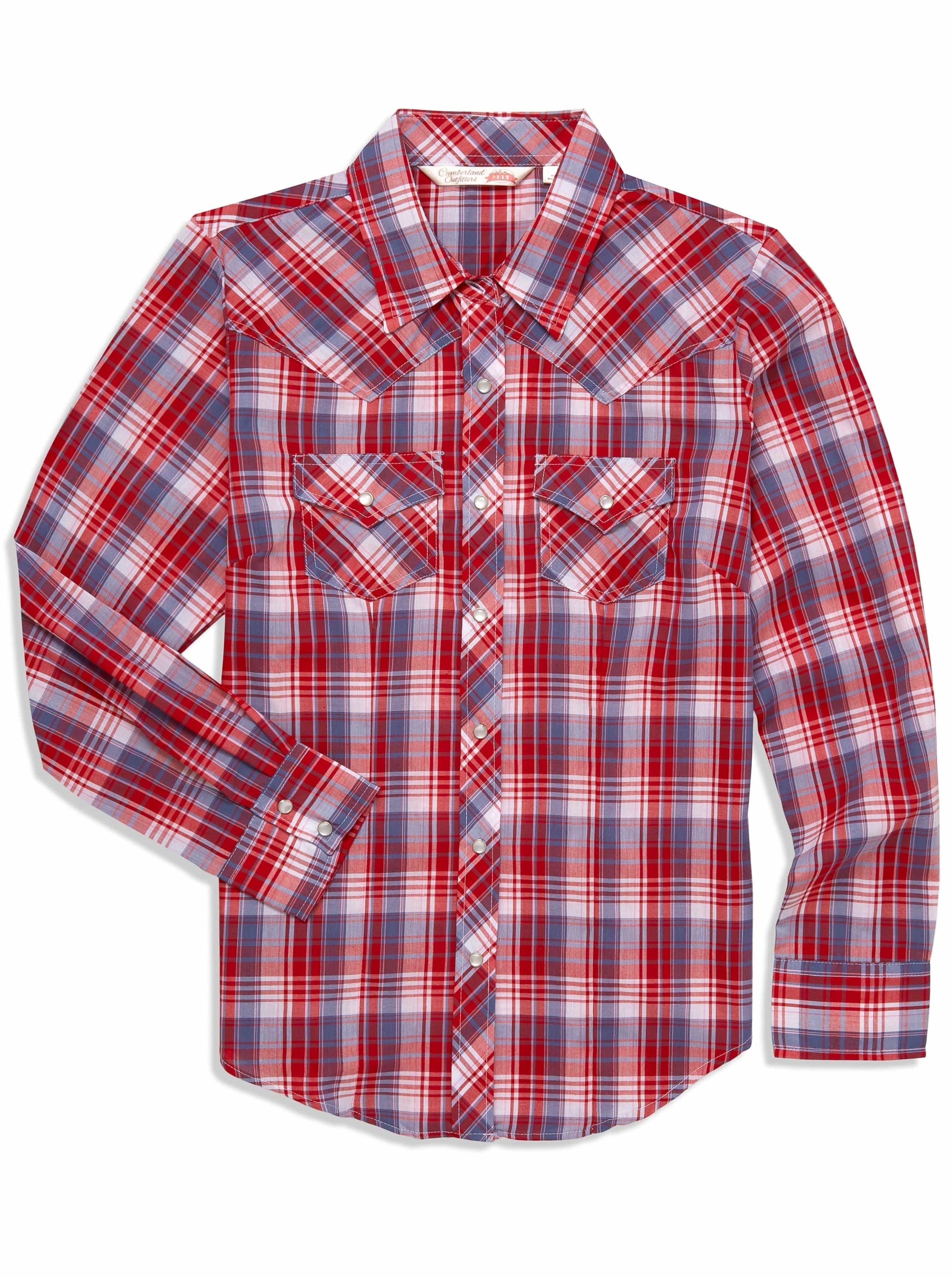 Women's Ely Cattleman Plaid Western Snap Shirt - Flyclothing LLC
