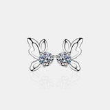 1 Carat Moissanite Butterfly Shape Earrings - Trendsi - Flyclothing LLC