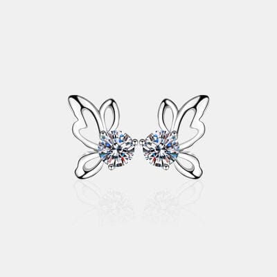 1 Carat Moissanite Butterfly Shape Earrings - Trendsi